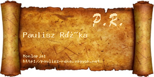 Paulisz Réka névjegykártya